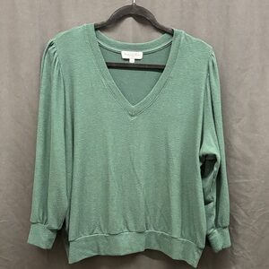 Michael Stars Teal V-Neck Sweater